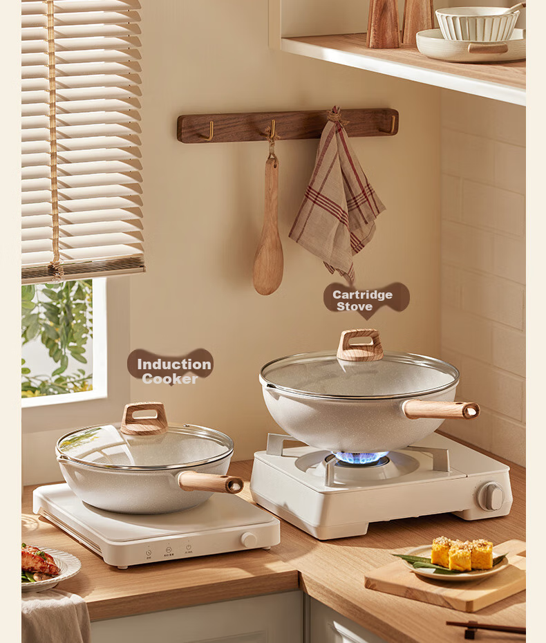 SUPOR SUPOR Cookware Set, Maifanshi Color Non-Stick Pan, Compatible with Gas And Induction Stoves, Wok, Milk Pot, Frying Pan TP2302E 18