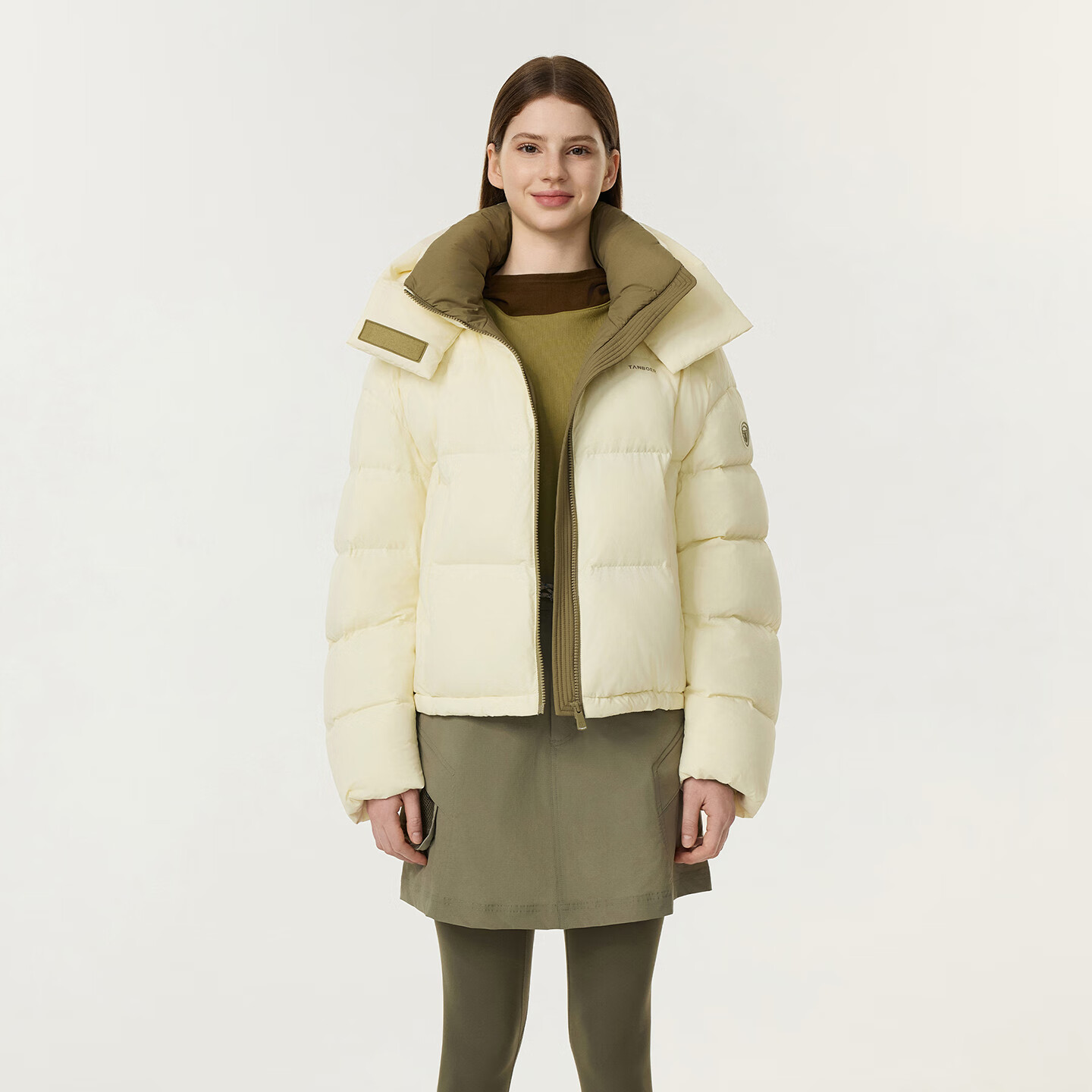 Tanboer Puff Down Jacket Women Detachable Hood Sports Warm Coat 2025 New 5530328D Xuefumi 160