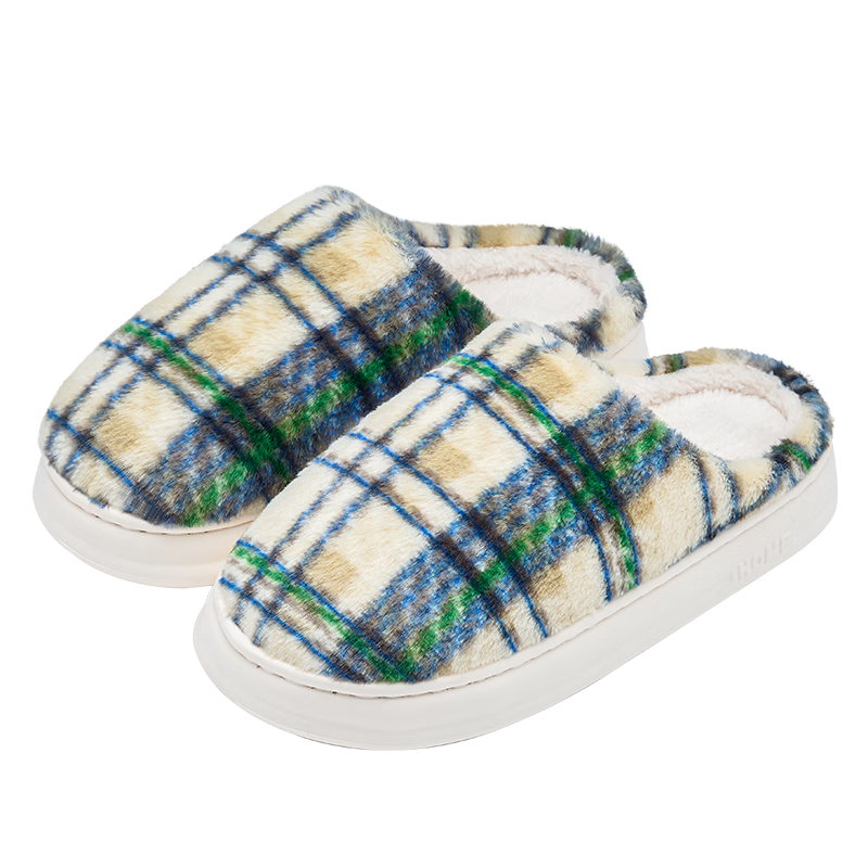 Grace Antibacterial Cotton Slippers Women Autumn Winter 2025 New Indoor Warm Non-slip Thick Sole Plush Slippers Men Couples