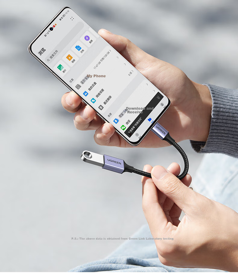 UGREEN Type-C to USB 3.2 Adapter OTG Data Cable Compatible with Apple 18/17/16 Huawei Phones, USB Flash Drive, Tablet, Laptop, Headphones, Keyboard And Mouse 7