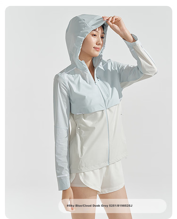 BOSIDENG Clothing, Five-Fold National Standard Sun Protection Jacket for Women, Short Style, UV-Resistant, Ice-Cool Breathable Heat Dissipation Hooded Coat 31