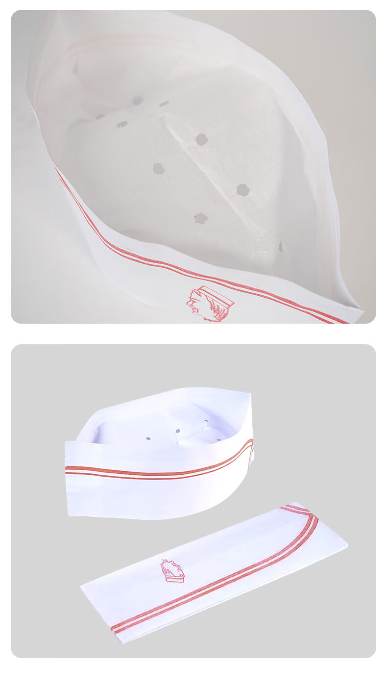 Mandelai Disposable Chef Hats Paper Kitchen Hotel Work Caps Short Chef Caps Boat Caps [40 pcs/pack] 9