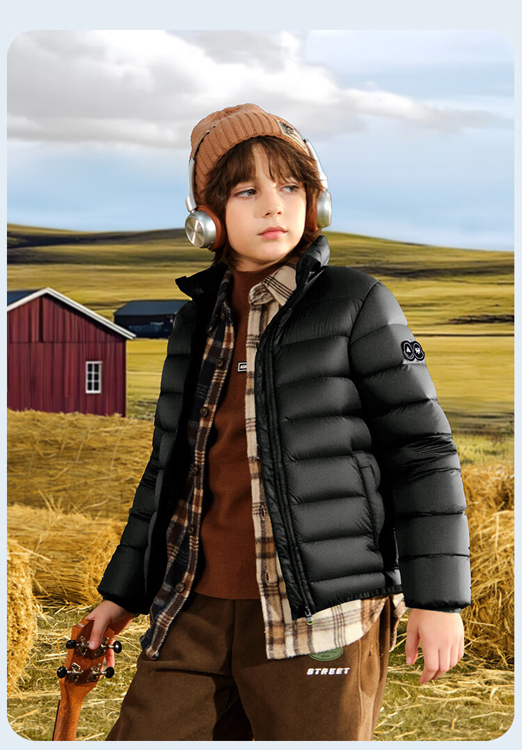 ASK JUNIOR 90 Canada Duck Down Parent-Child Warmth Down Jacket 25 Winter Children's Boys and Girls Large Kids 7A Antibacterial Lightweight Warm Coat 8