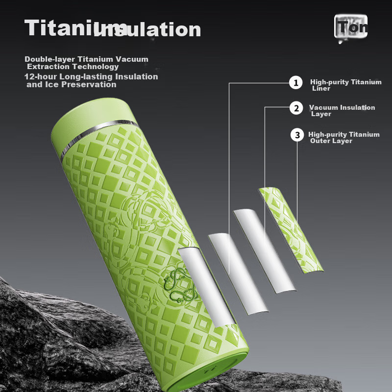 Термокружка BOTTLED JOY SUSU из чистого титана, 500 мл, для офиса, бизнеса, кемпинга, подарок