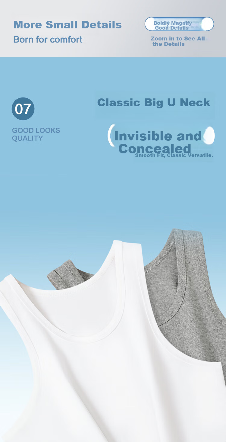 Hodo Men's Cotton-Spandex Solid Color Round Neck Breathable Sports Undershirt Tank Top, 2-Pack 19