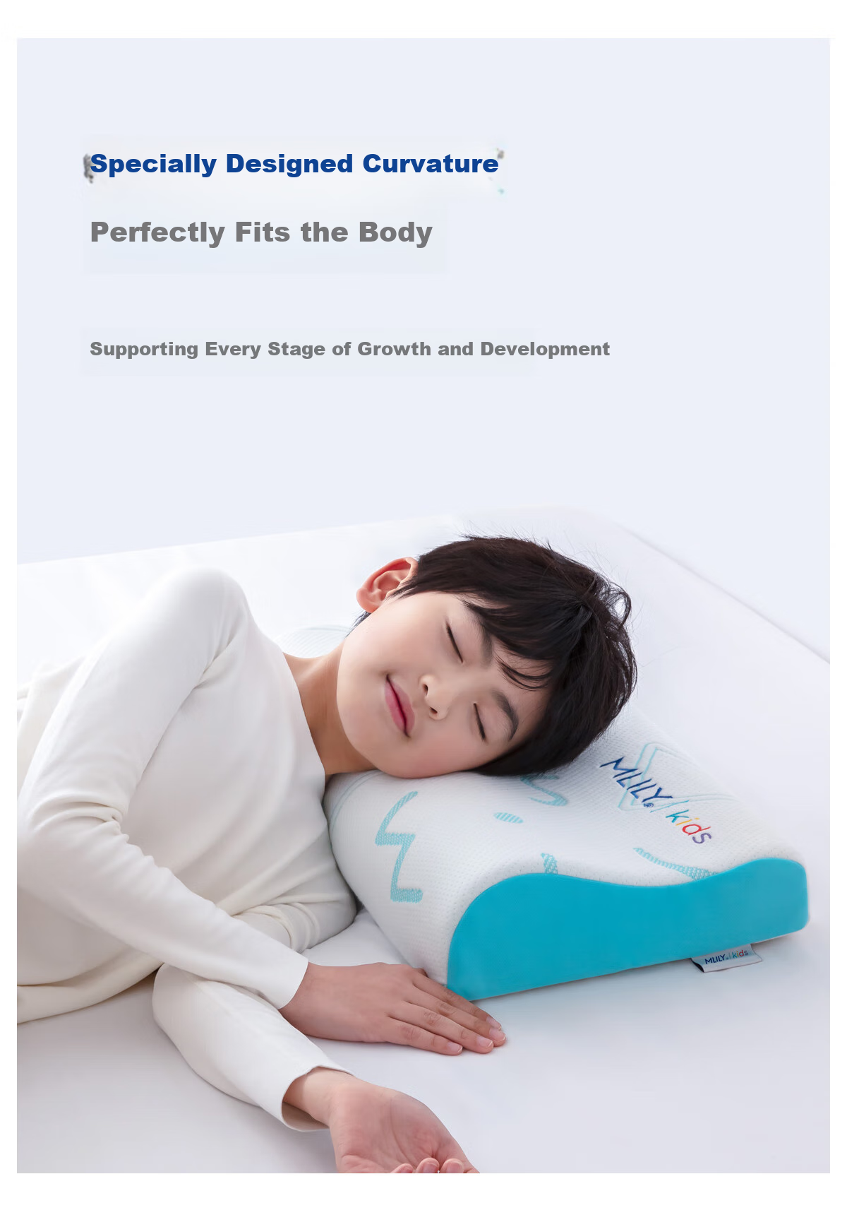 MLILY Zero Pressure Memory Foam Pillow for Elementary School Students, Adjustable Height, Suitable for Children Aged 3-6 Teenagers, Low Pillow Gift Box 4