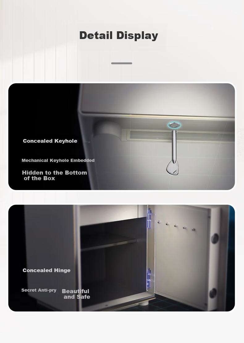 PHILIPS Safe, Home Bedside Cabinet-Style, Wireless Charging, Smart Alarm, Fingerprint Password Key, Office Safekeeping Box, Safe SBX300, Smoke White 11