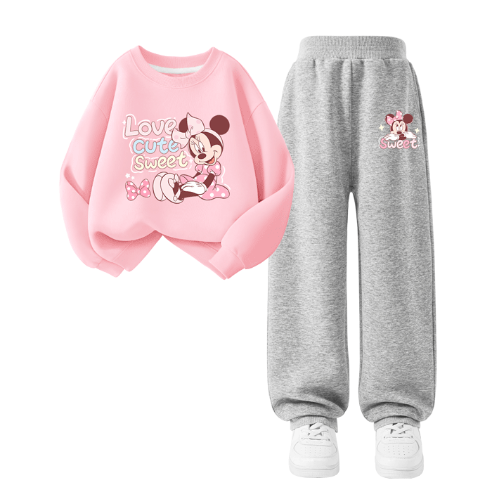 Disney Kids Cartoon Cute Girls' Outfit 2026 Spring New Fashion Versatile Children's Autumn Sportswear