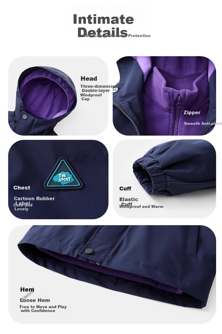 Ciciibear [Triple Protection] Ciciibear Boys' Outdoor Jacket for Children, Spring Autumn Winter Style 2024 New Model, Baby Three-In Waterproof 3