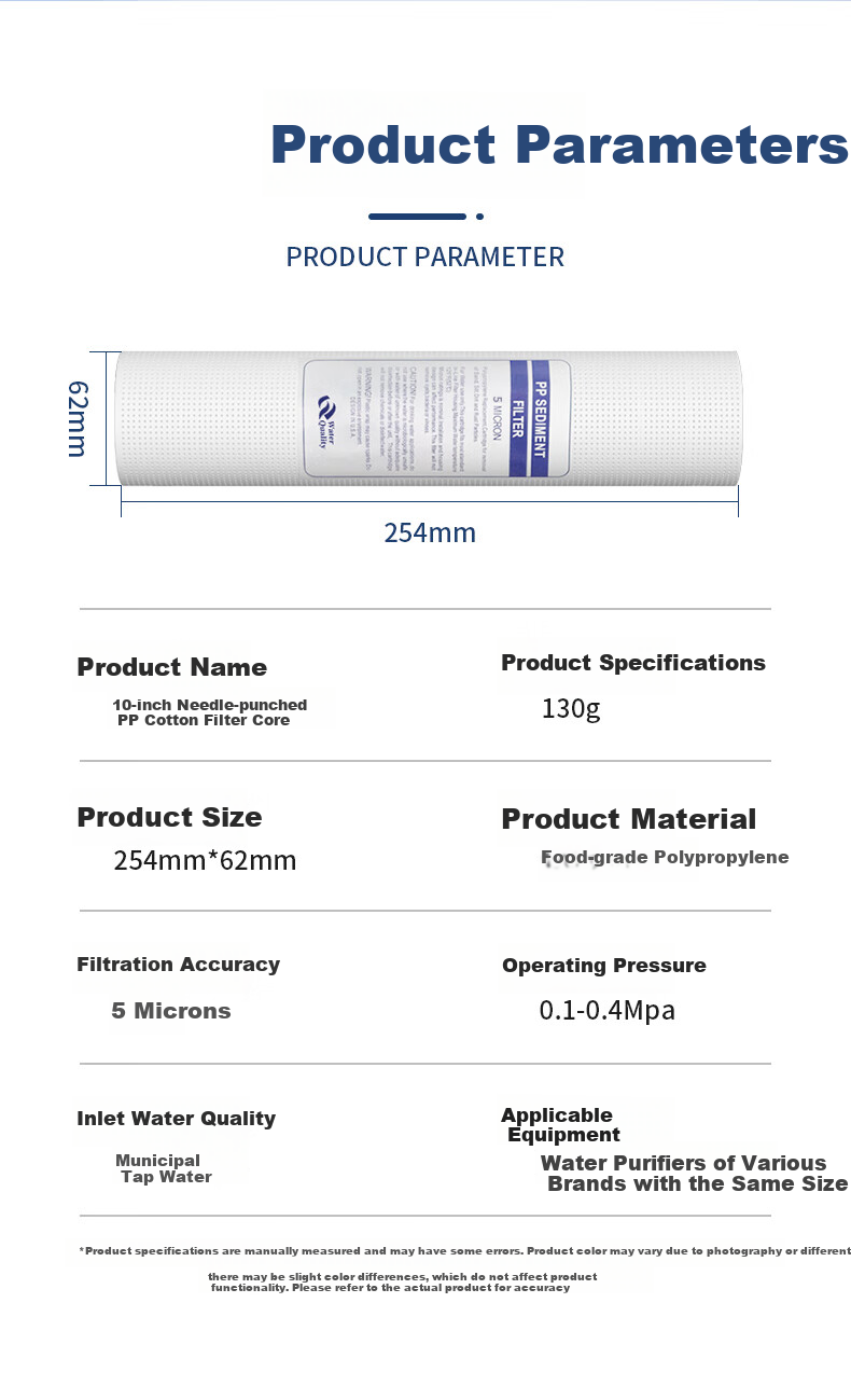 Lelandi Universal Water Purifier 10-Inch PP Cotton Filter Cartridge Compatible with All Brands, Household Under-Sink 5 Micron Pre-Filter Universal Cartridge, 4-Pack with Wrench L8200 7