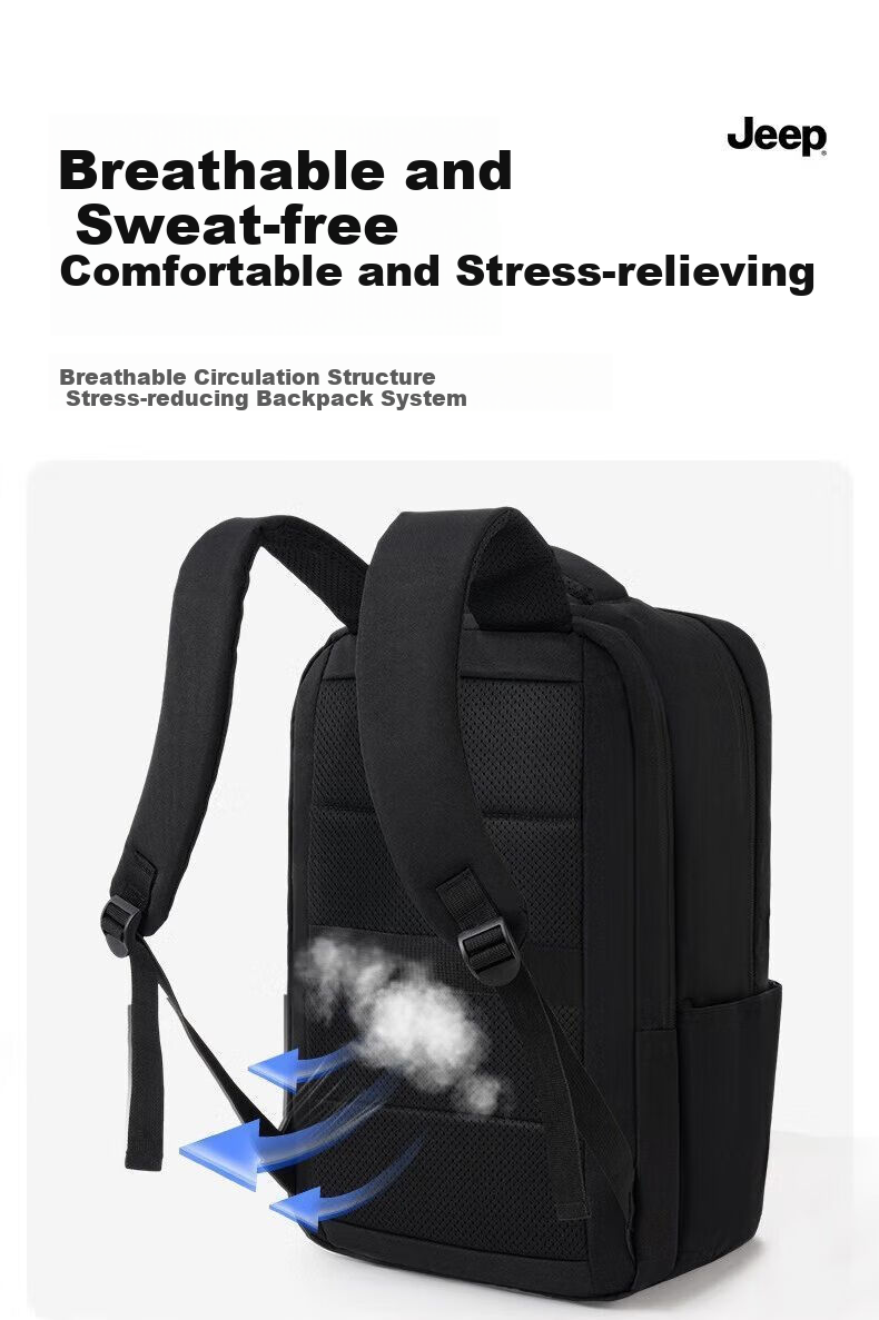 JEEP Backpack for Men And Women, Laptop Bag 16.1 Inch, Business Commute Large Capacity Travel Backpack 11