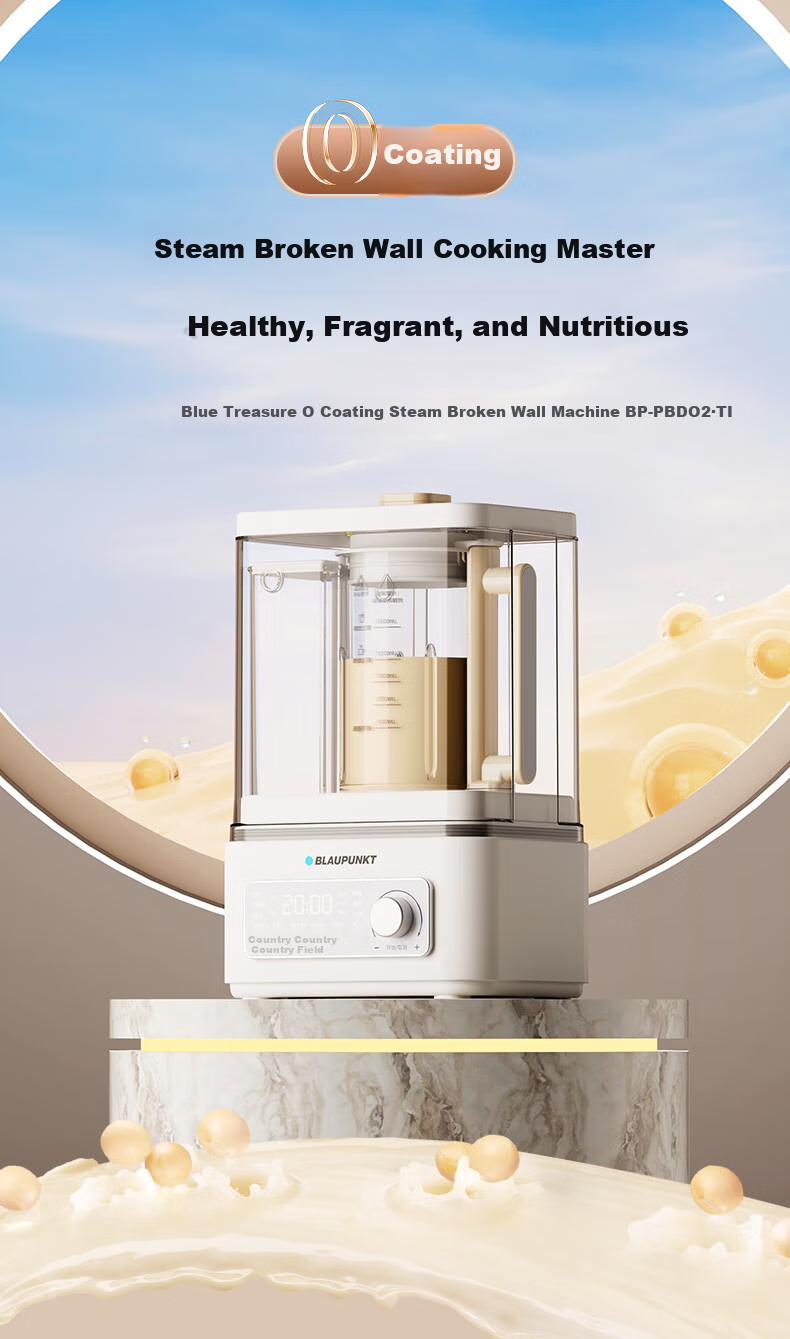 BLAUPUNKT [0 Coating All Glass] Steam Blender, Home Soy Milk Maker, Fully Automatic No-Cook Juicer, Low Noise, Programmable, Titanium Steel Blade C07 4
