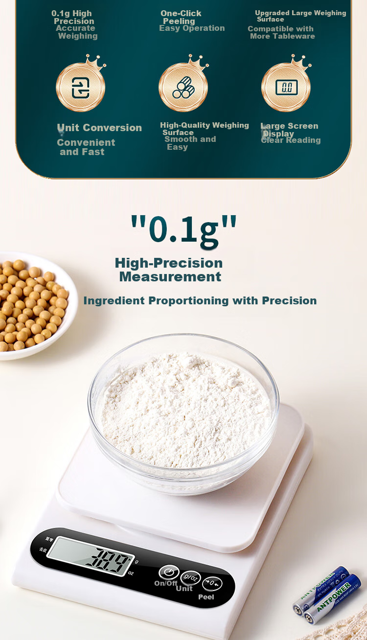 BJ Electronic Kitchen Scale, 0.1g/5kg High-Precision Food Scale, Baking Scale, Coffee Weighing Scale, Gram Scale 1