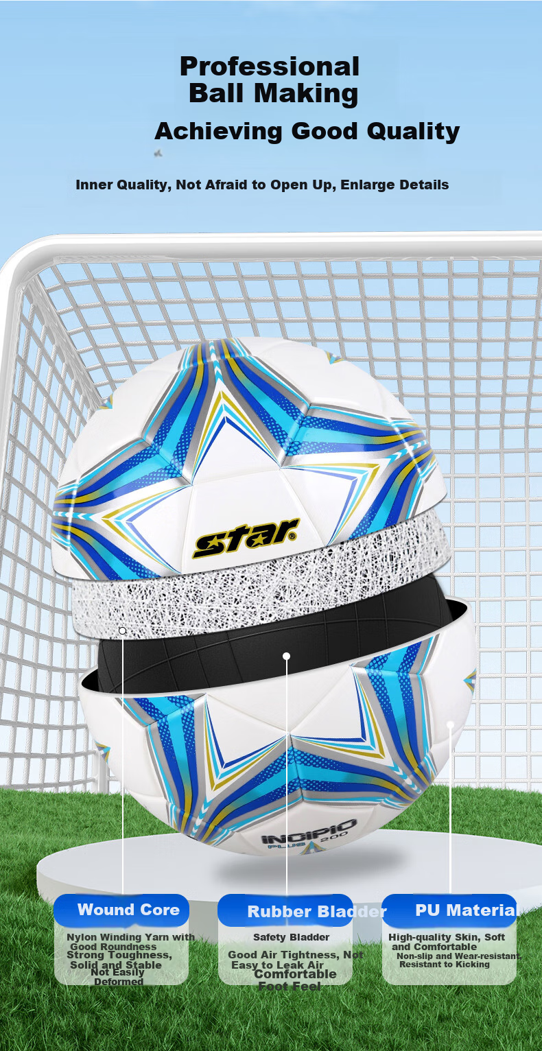 Star Soccer Ball Size 5 Adult Youth Middle School Entrance Exam Standard Professional Competition Training Ball Hot Glue SB21A6025 6