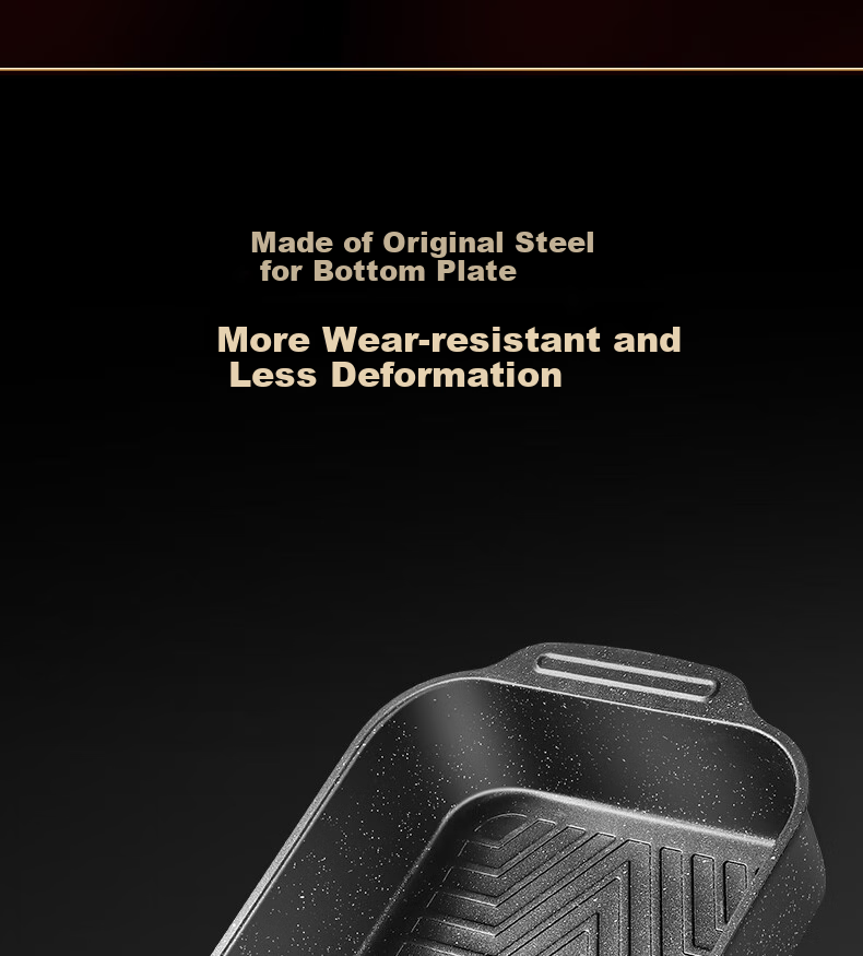 BJ Carbon Steel Grilled Fish Pan, Square Tray, Rectangular Grilled Fish Special Plate, Pot for Induction Cooker And Gas Stove, Non-Stick Grilling Pan for Home Use, 45cm 4