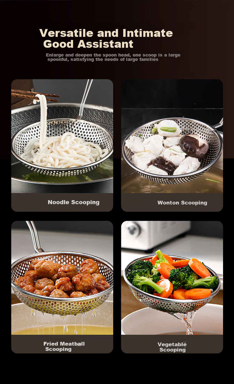 Maxcook Strainer, 304 Stainless Steel Mesh Skimmer, Noodle Sieve, 18cm MCCU8855 3