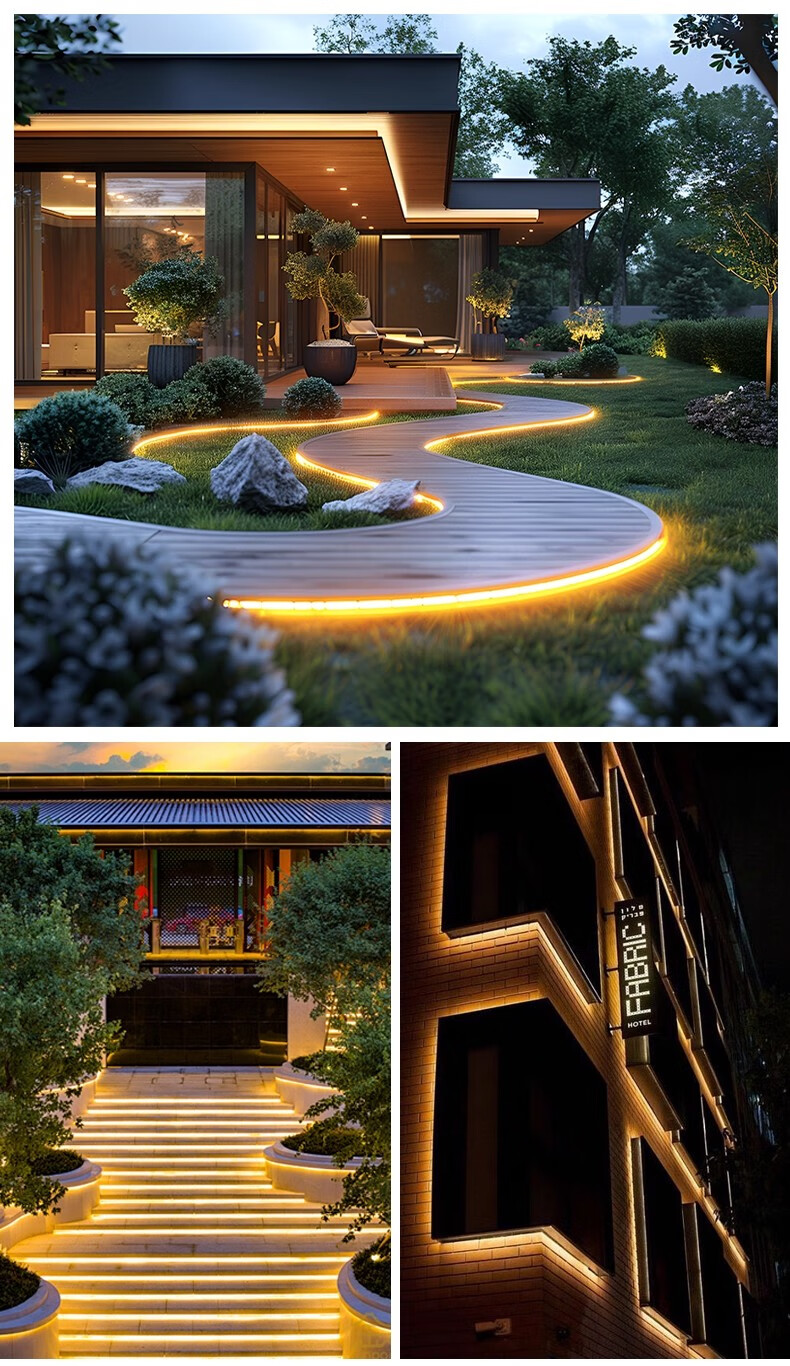 Fanyao Round Ultra-Bright LED Strip Light Villa Exterior Wall Decoration Outdoor Waterproof White Light Outdoor Engineering Lighting 220V 14
