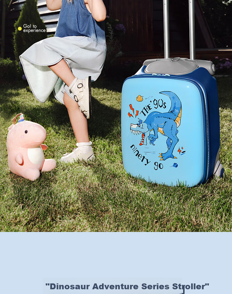 90Fen Children's Luggage, 20-Inch Small Suitcase, Rideable And Walkable Stroller Case, Travel Trolley Case, Carry-On Luggage, Pink 2