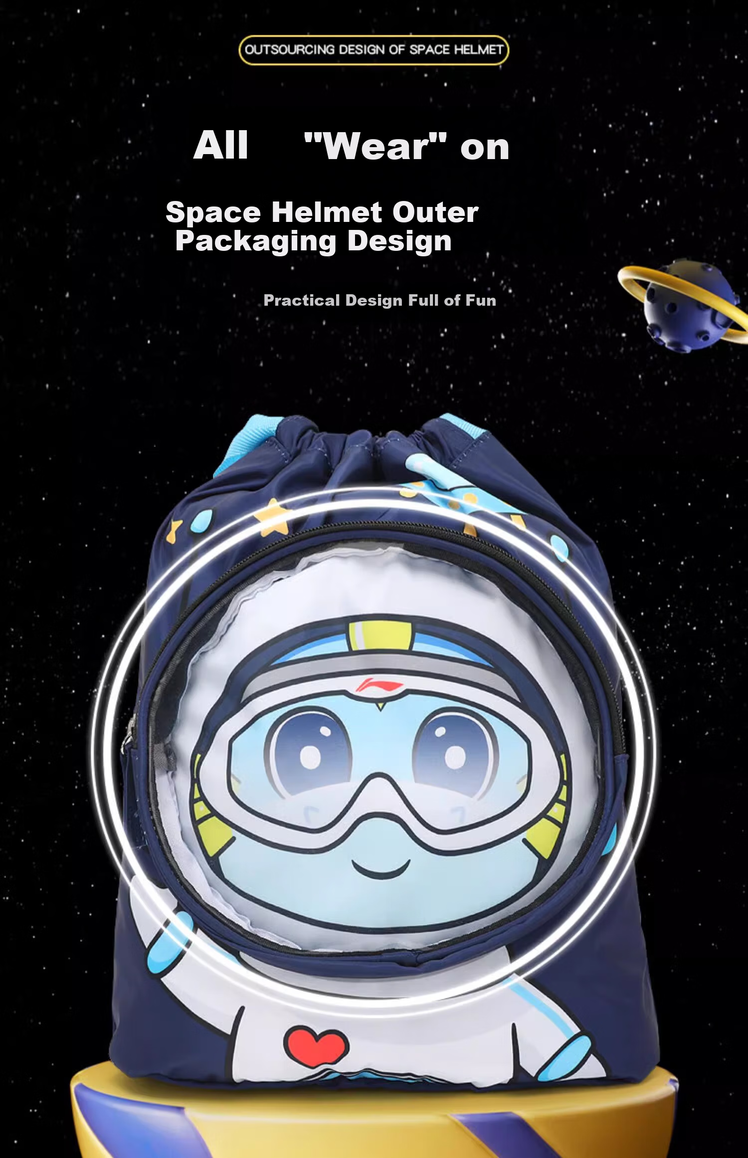 Li-Ning Kids Swimming Bag Professional Swim Storage Drawstring Wet and Dry Separation Waterproof Backpack for Boys Swimwear Equipment 3