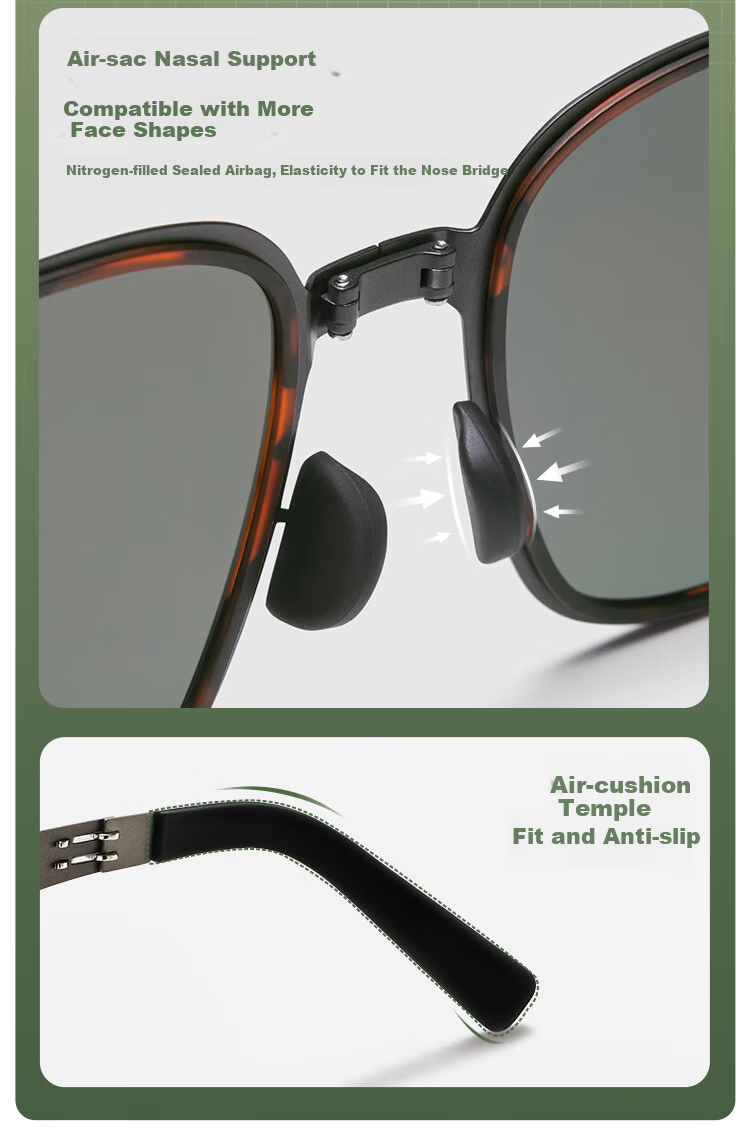 Beneunder Men's Ultra-Light Foldable Sunglasses for Driving, Fishing, and Travel, Card-Thin Design FD010 6