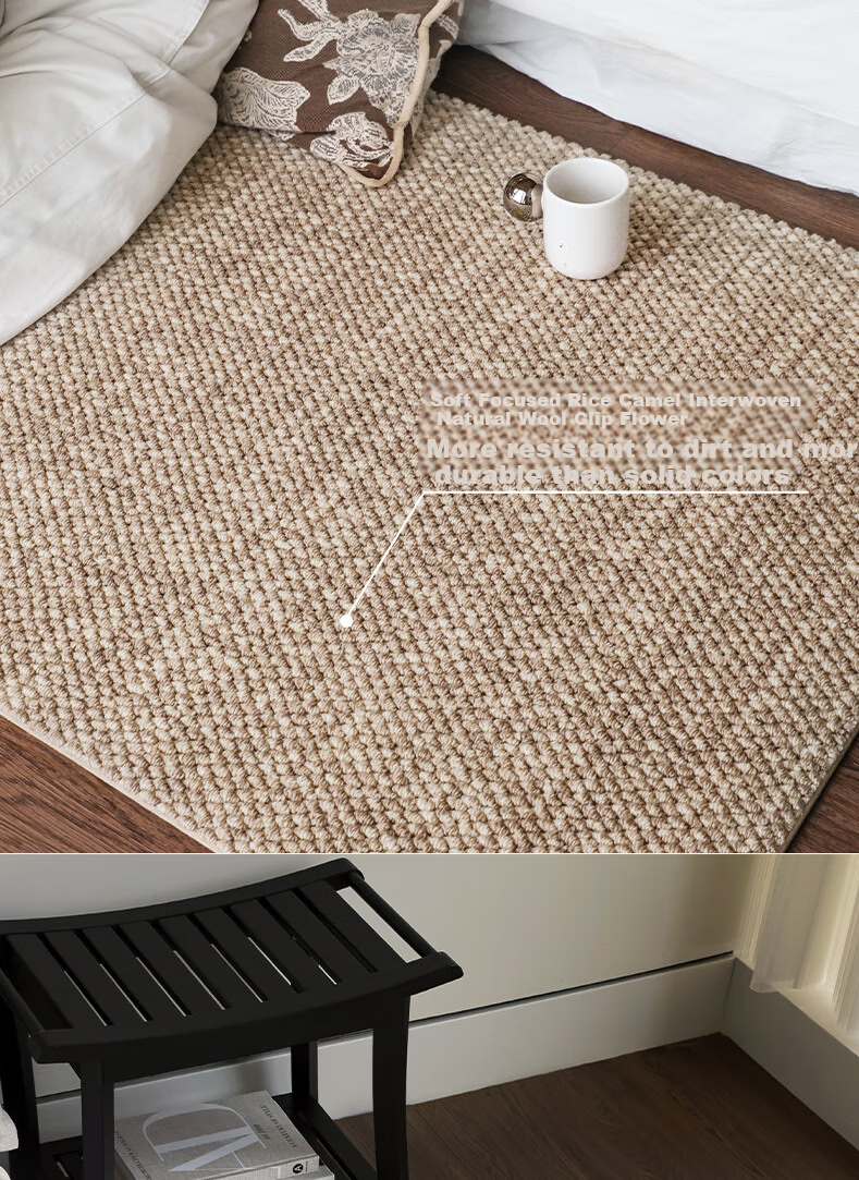 Saibosi Paris Dream Wool Bedside Rug, Bedroom Carpet, French Vintage Style Living Room High-End Bed Runner, 50x150cm 15
