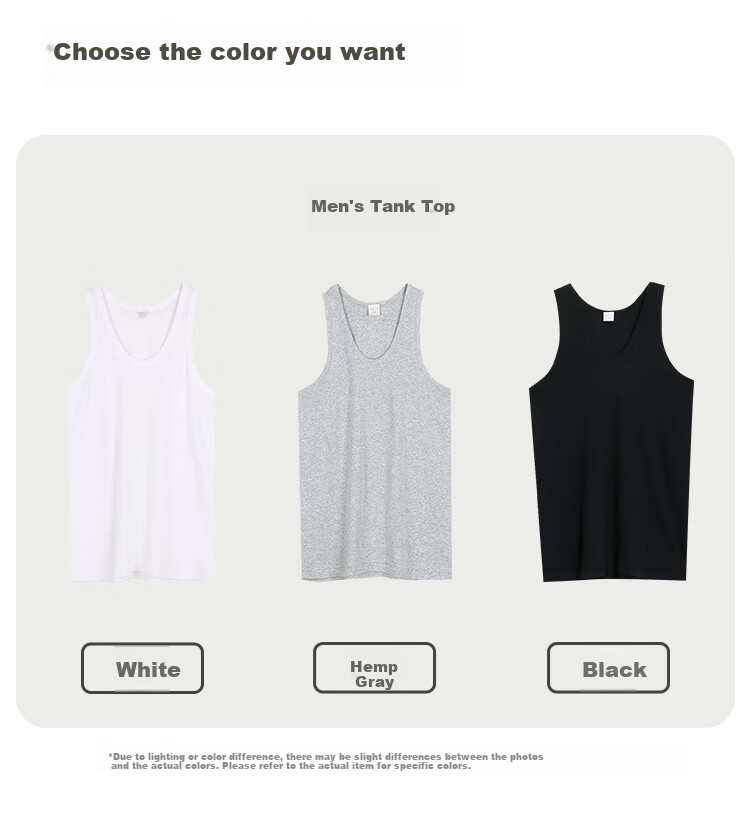 Hodohome Men's Pure Cotton Sleeveless Tank Top Undershirt for All Seasons, Basic Undershirt for Men, Black, XL, 175/100 11