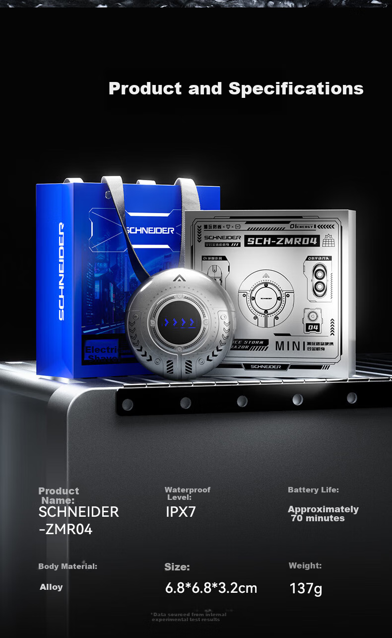 Schneider [Mid-Autumn Festival Gift] Mini Electric Shaver for Men, Portable Wet-Dry Razor, High-End Gift Box Set, Birthday Present for Dad, Husband, Boyfriend, Practical Gift 9