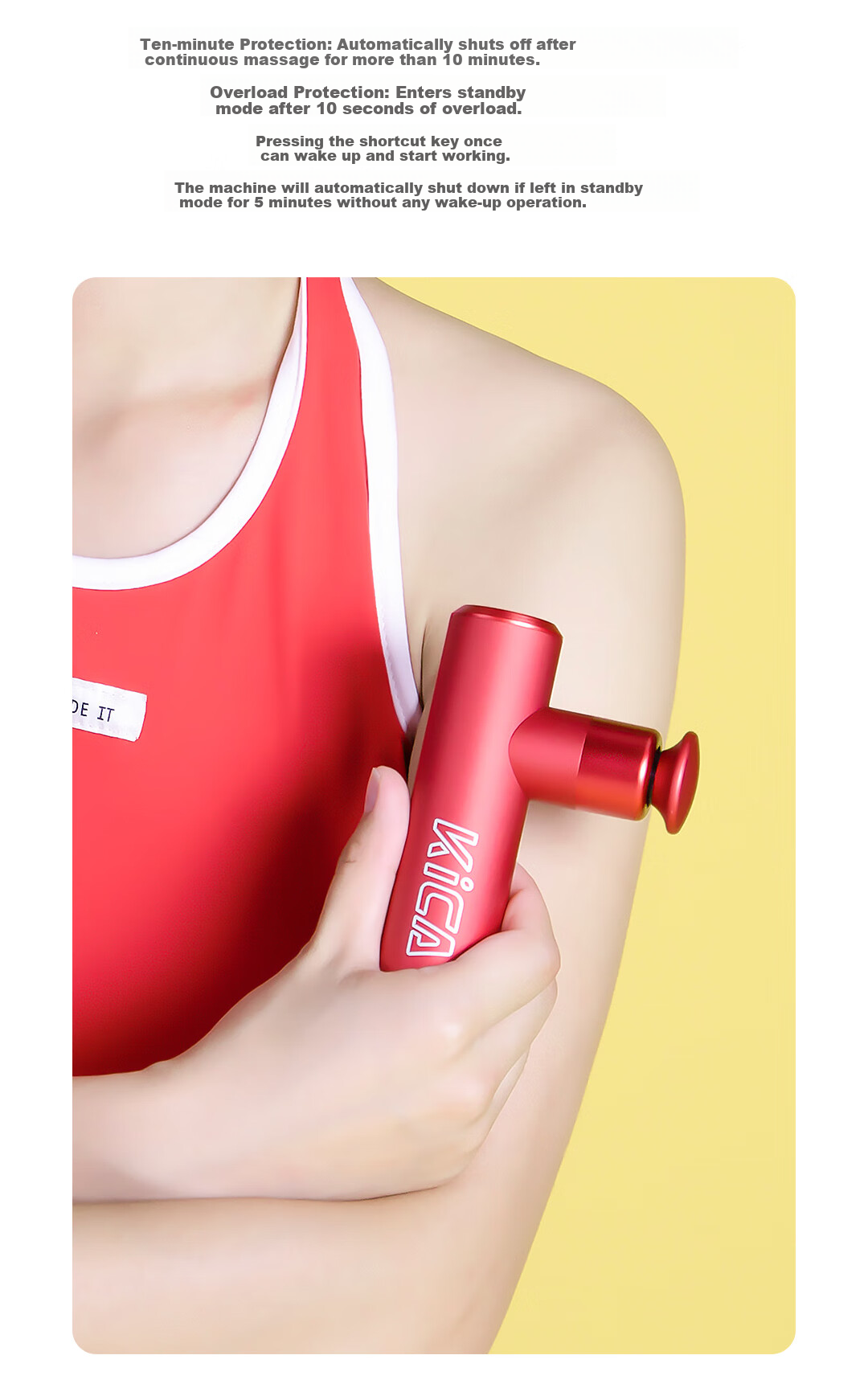 KICA Mini Massage Gun, Muscle Massager, Professional Portable Massage Gun for Sports And Fitness, Neck Massager, Black 6