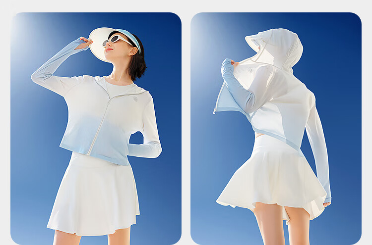 BOSIDENG Summer Women's National Standard Original Yarn Sun Protection UPF100+ Anti-UV Lightweight Outdoor Travel Jacket 22