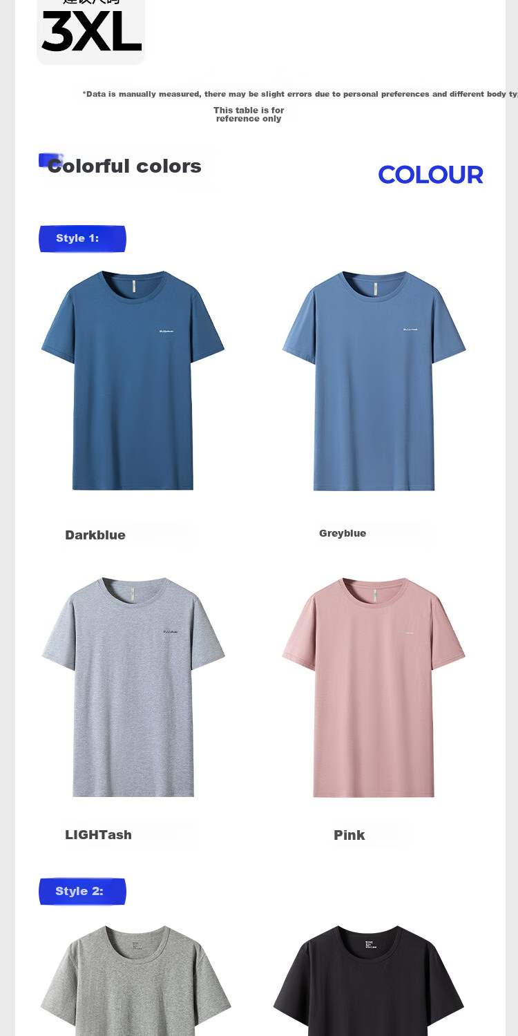 Hailanzhijia Men's Short-Sleeve Undershirt, Round Neck, 100% Pure Cotton, Comfortable, Breathable, Thin, Basic Undershirt, 2-Pack 13
