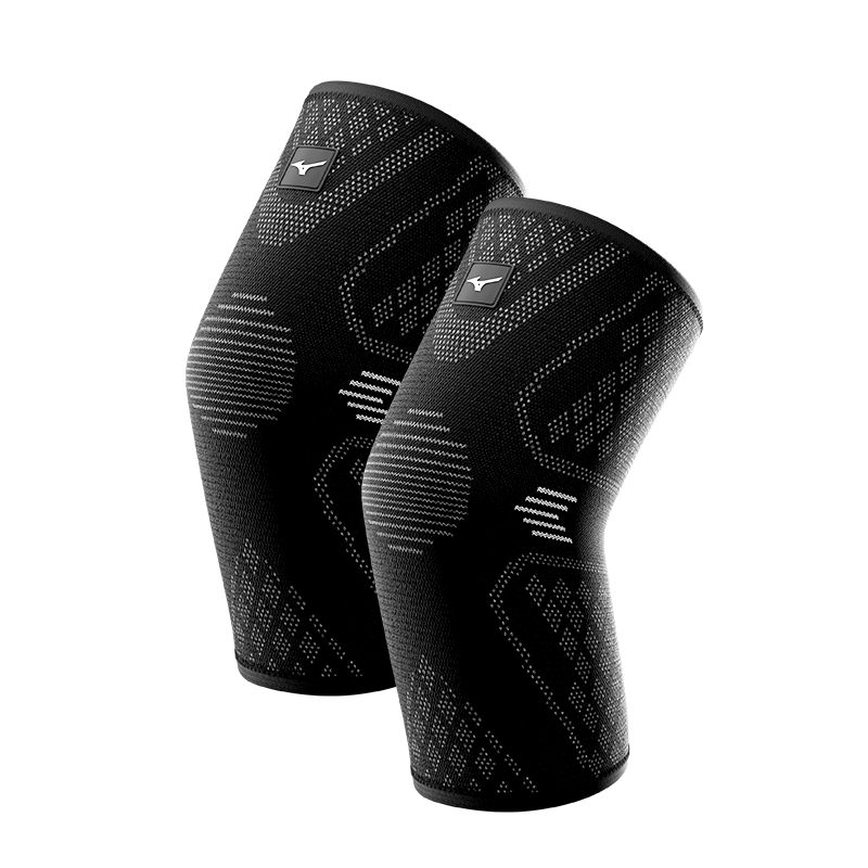 MIZUNO Elbow Guards for Men And Women, Sports Basketball Running Warm Arm Protection Tennis Badminton Protective Gear 2531-L Black Two Pieces