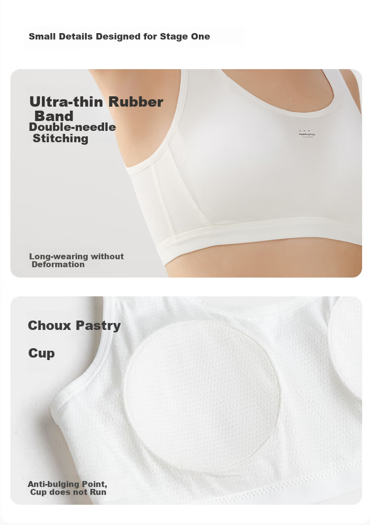 BALABALA Girls' Camisole Undershirt, Children's Underwear, Training Bra for Puberty, Anti-Nipple Show-Through, Summer Wear, 208925195004 4