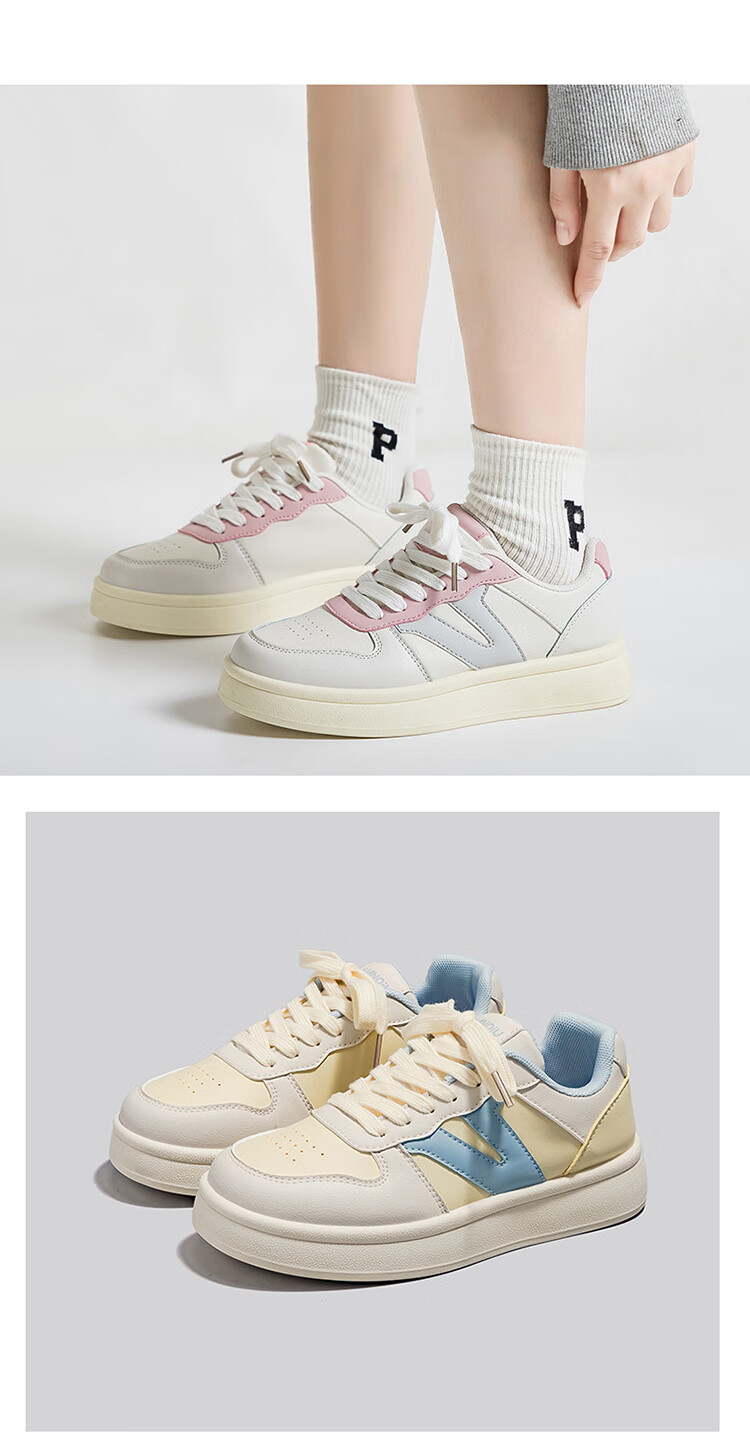 Global Nai Fufu Popular Dopamine Shoes Women 2025 Spring Autumn New White Casual High-Value Sneakers Women 3