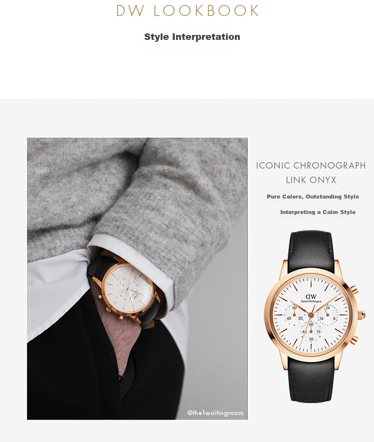 DanielWellington DW Men's Watch, Three-Eye Chronograph, Business Stainless Steel Quartz Wristwatch, Birthday Gift for Boyfriend, DW646 8