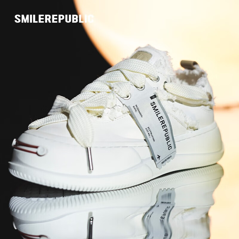 Smilerepublic Cream Low-top Replaceable Open-mouth Thick-soled Shoes Cream White 38