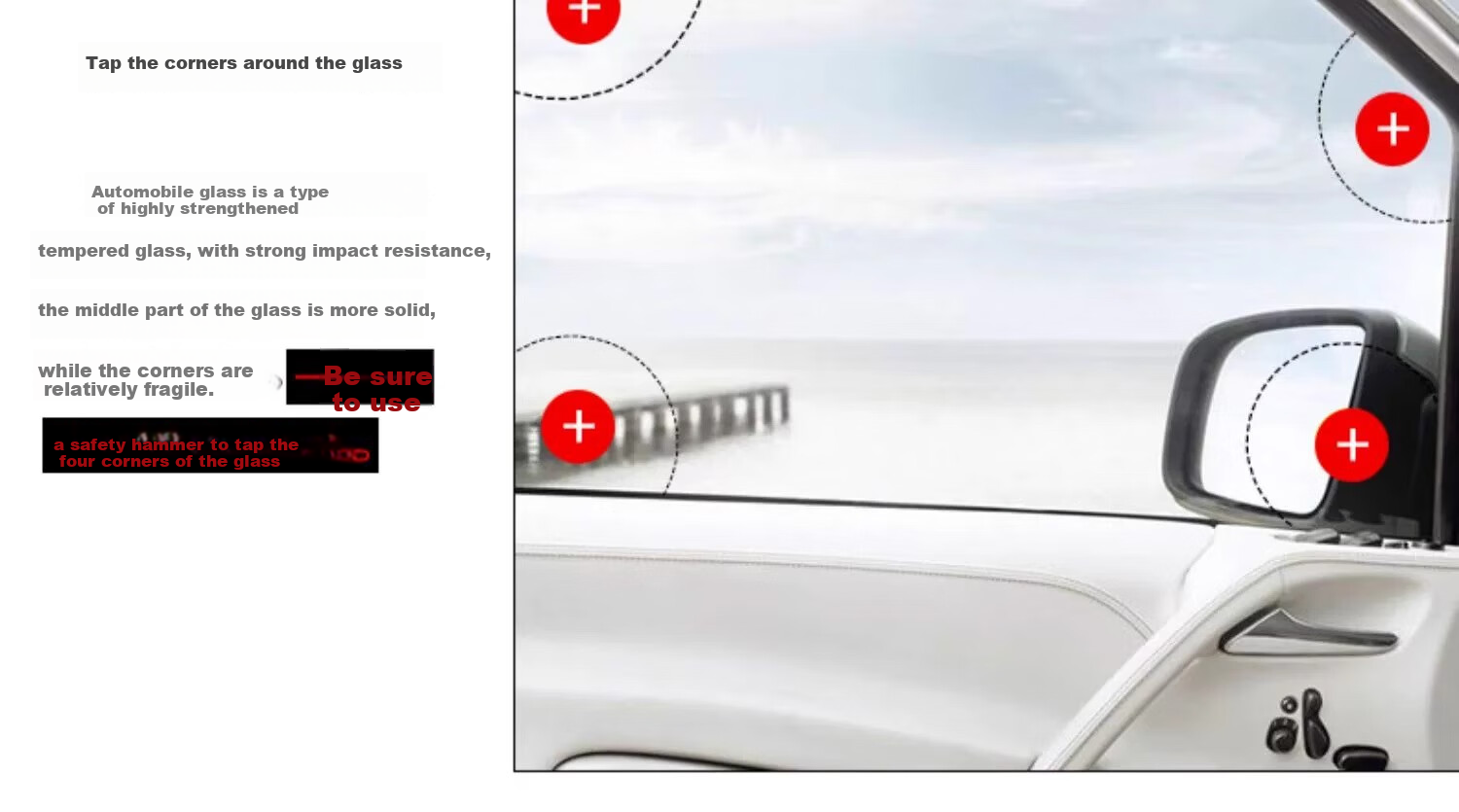 Heimang Car Safety Hammer, Multi-Functional Life-Saving Hammer, Escape Window Breaker, Survival Hammer [Tungsten Steel Model], Safety Hammer 12