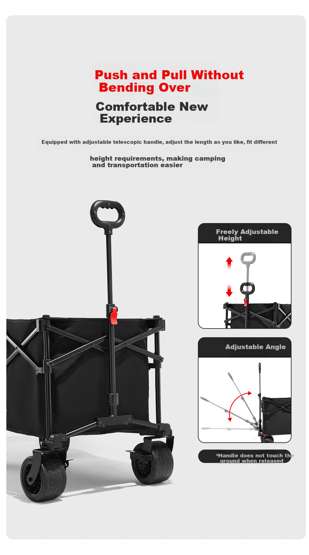 Westfieldoutdoor, My Flying Lingxiao Push-Up Heightened Folding Camping Cart, Outdoor Camping Cart, Stroller, Grocery Shopping Cart, Pet Cart, Picnic Trailer 3