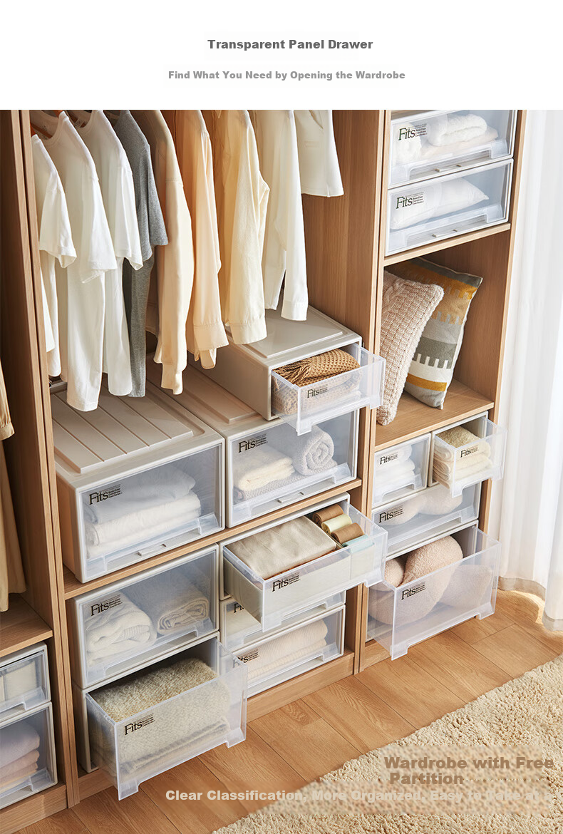 TENMA Modular Drawer Cabinet, Visible Storage Box, Underwear Organizer, Entryway Storage Drawer Unit 6