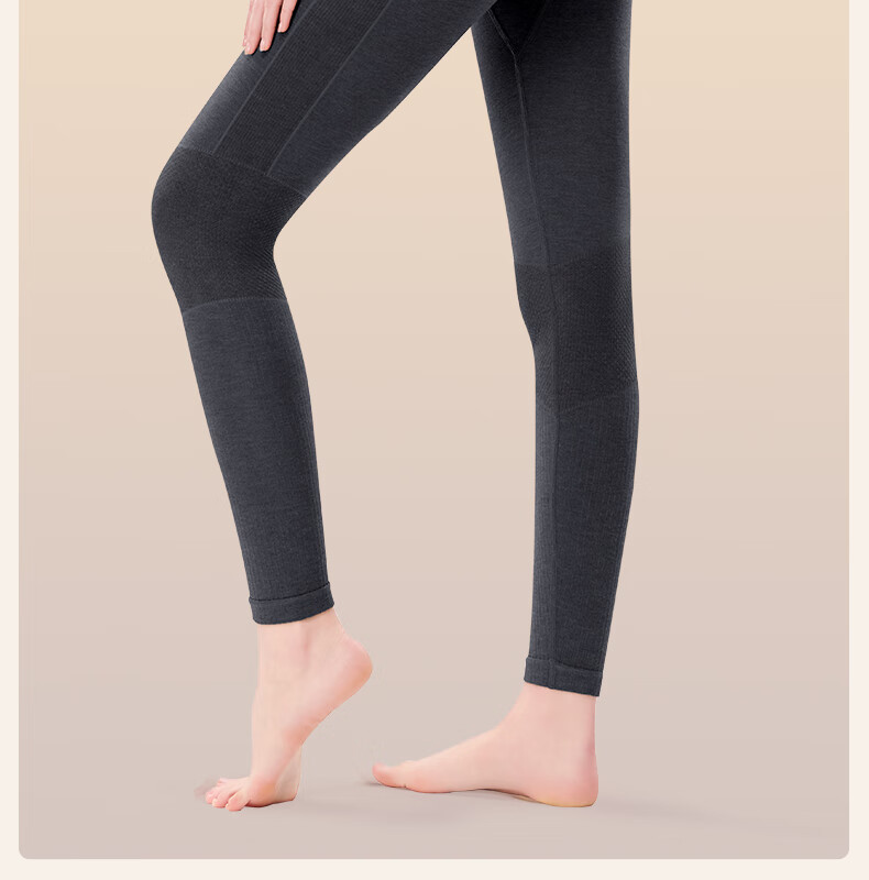 GRACEWELL Women's Thermal Sportswear Autumn Winter Wool Heat Retaining Slim Fit Base Layer Set Autumn Top and Bottom Cocoa Brown XF 3