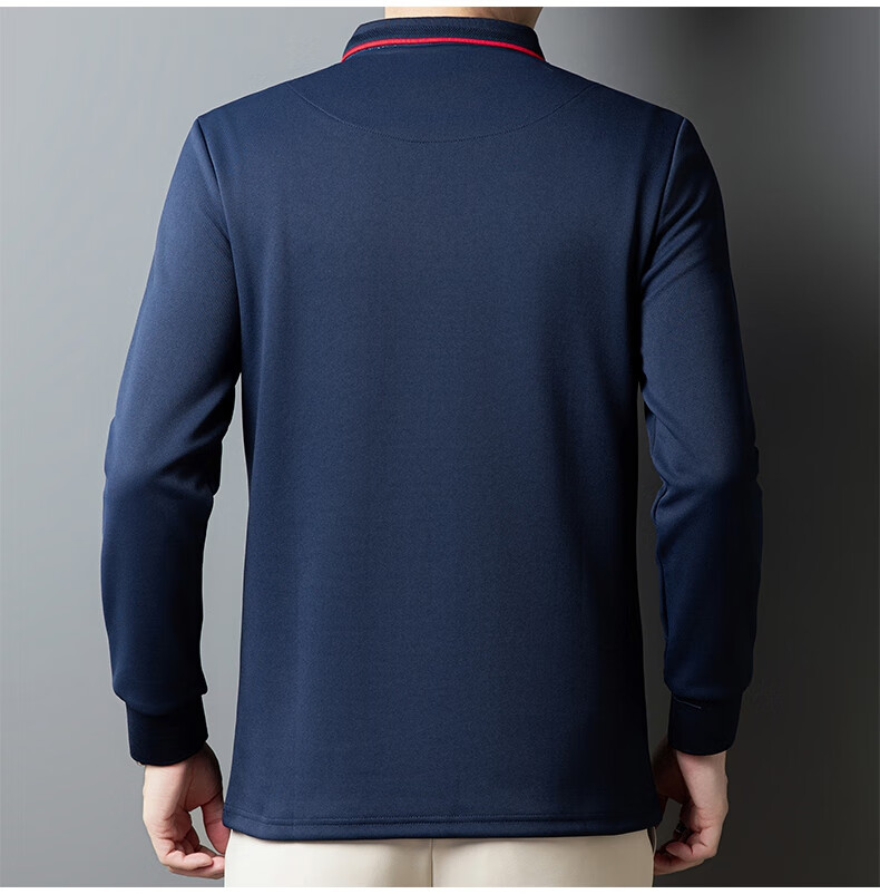 MULINSEN Men's Long Sleeve Polo Shirt Spring Autumn Casual Business Simple Black M 9