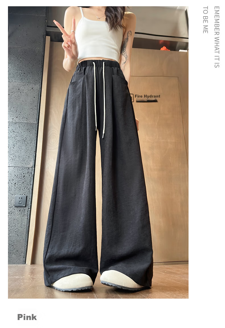 LangSha Lazy Wide-Leg Pants for Women, Spring/summer 2025, Milk Foam Yamamoto Pants, High-Waisted, Draping Casual Loose Straight-Leg Trousers for Wome 16