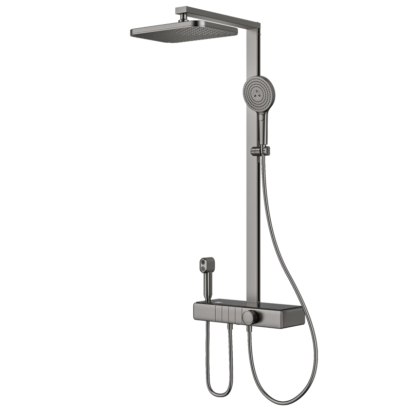 ARROW K550 Shower Set Gunmetal Gray Piano Key Four-Function Shower Head Pressure-Boosting Square Rod Large Screen Top Spray AE34913GGW
