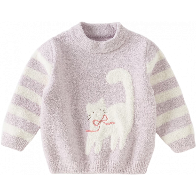 David Bella Children's Half Turtleneck Chenille Sweater Boys Autumn Knitwear Girls Pullover