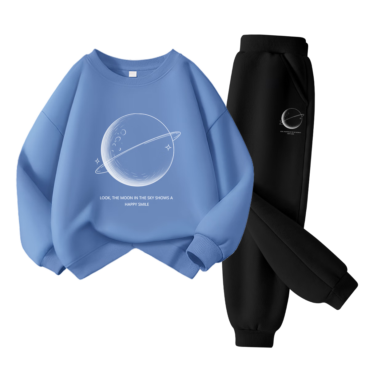 Langsha Boys Sports Suit Spring and Autumn New Children's Breathable Sweatshirt Autumn Wear Boys Durable Pants Haze Blue 150