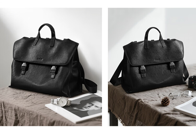 GOLF Business Briefcase Men's Soft Leather 14-inch Laptop Bag Multifunctional Shoulder Crossbody Backpack 20