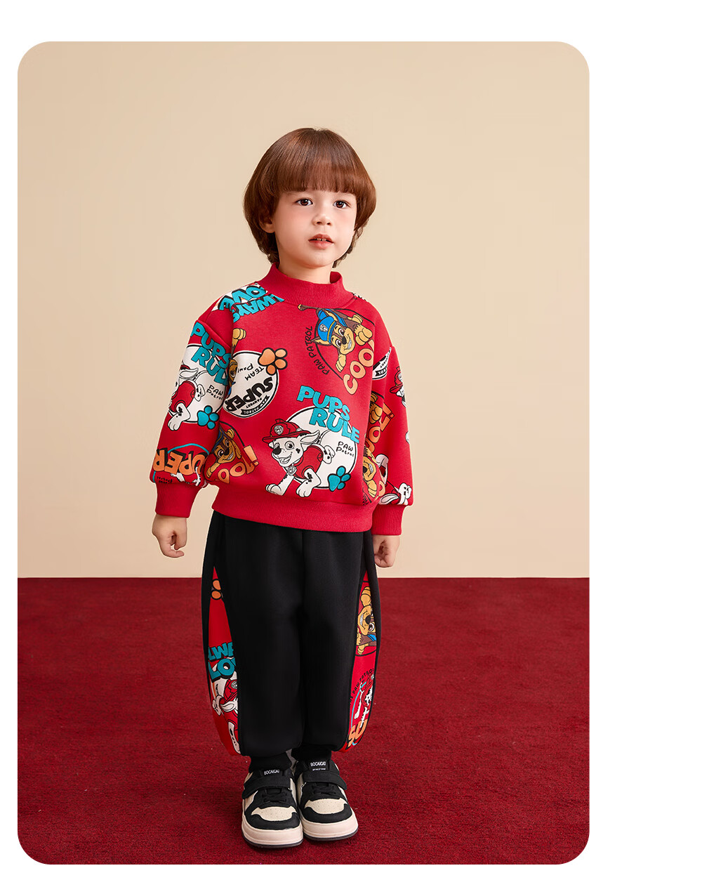 PAW PATROL Kids Fleece Pullover Sweatshirt Autumn Winter Crewneck Red Girls Trendy Hoodie 0343 Size 110 9