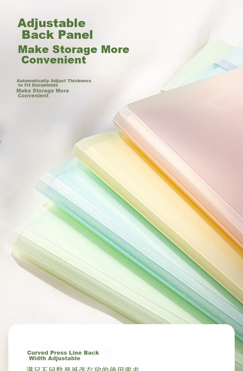 Deli A3/40-Page Document Folder, Jelly Clear Sky Series Fashion Student Exam Paper Document Award Subject File Organizer, Elementary to High School Random Color PQ314-40 4