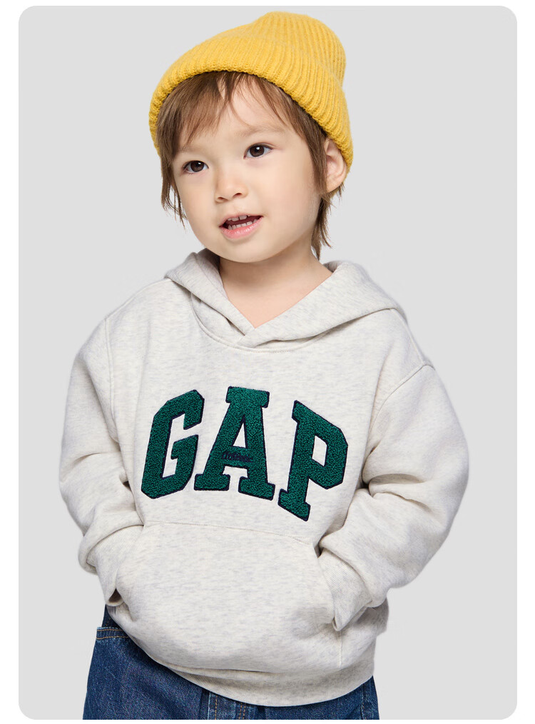 GAP [Same Style for Older And Younger Kids], Boys And Girls Autumn Logo Fleece Hoodie 804635 8