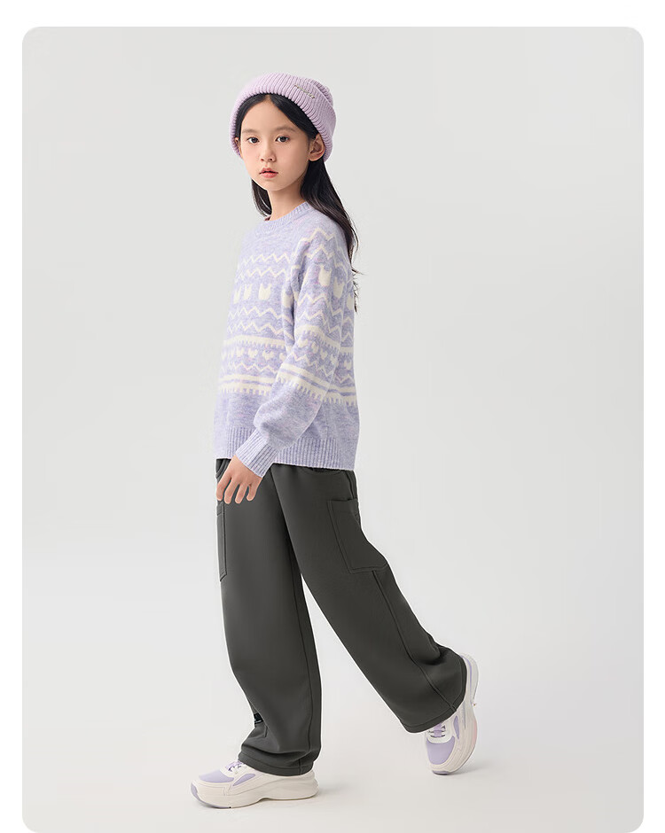Balabala BalaOne Kids Long Pants Boys Girls 2025 Winter Fleece Casual Curved Pants Warm 208425108213 7