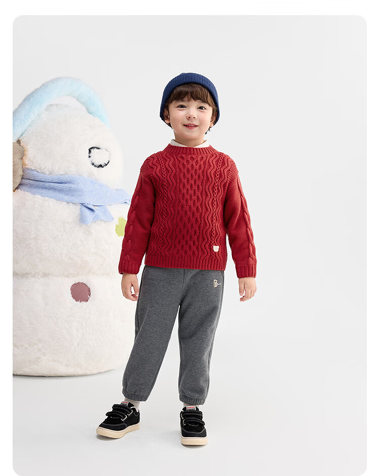 BALABALA balaOne Girls' Sweater 2025 Winter Cable Knit Pullover Boys' Baby Knitwear 208425103206 8